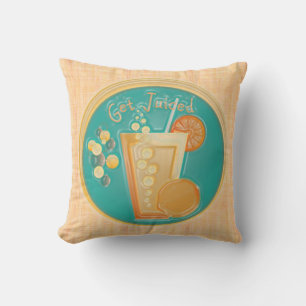 3D Graphics Party Time (Orange) Outdoor Pillow