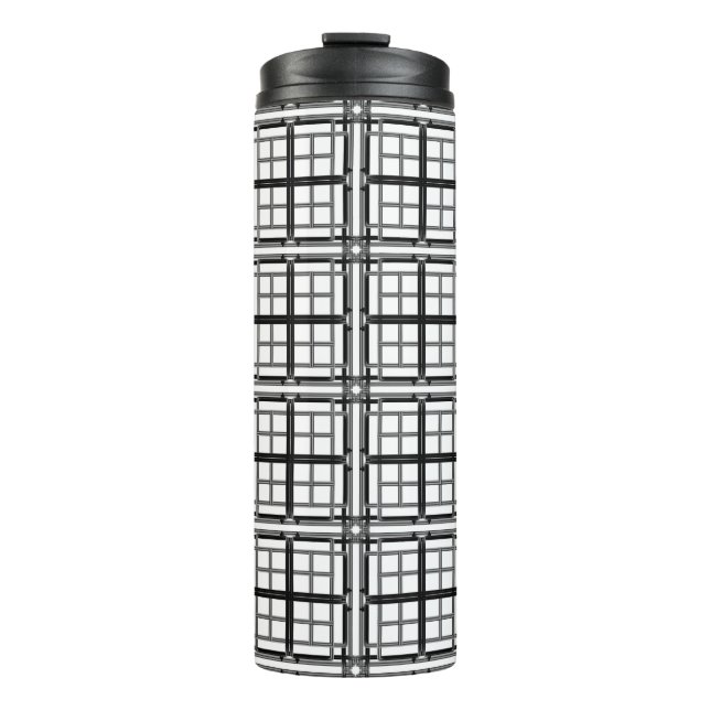 3D gray geometric abstract pattern background.3d b Thermal Tumbler (Front)