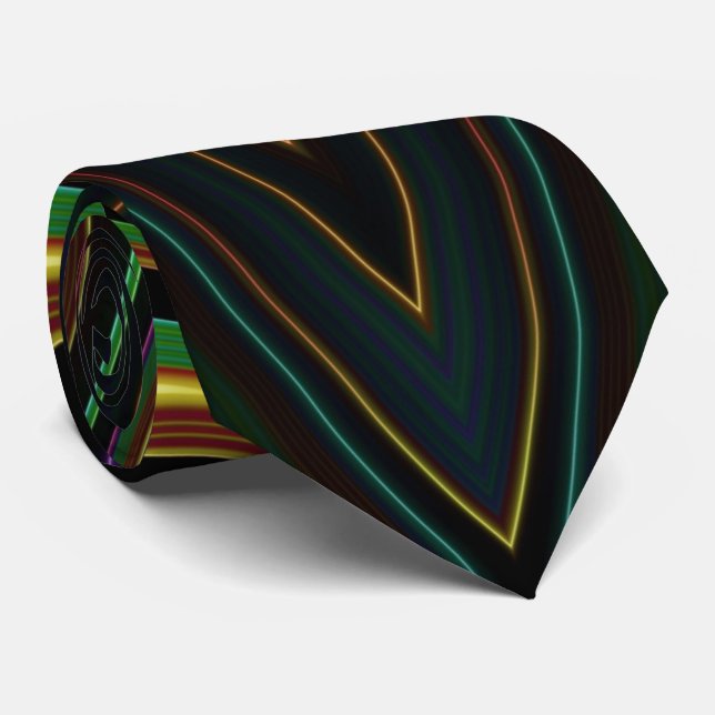 3D green and brown original design tie (Rolled)