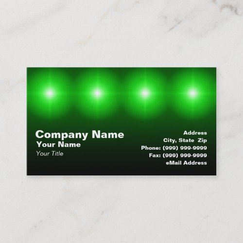 3D Green Lights Business Card