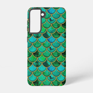 3d green scales with gold samsung galaxy s21 case