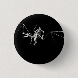 3D Halftone Flying Dragon Skeleton 2 Button