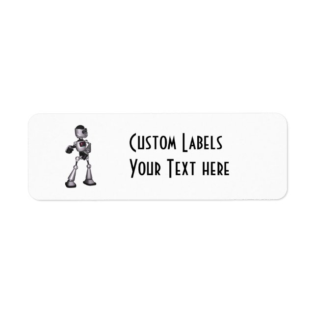 ♪♫♪ 3D Halftone Sci-Fi Robot Guy Dancing Label (Front)