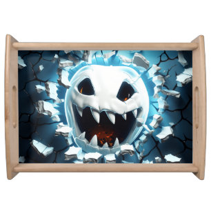 3D Halloween Ghost Cracked Hole Serving Tray