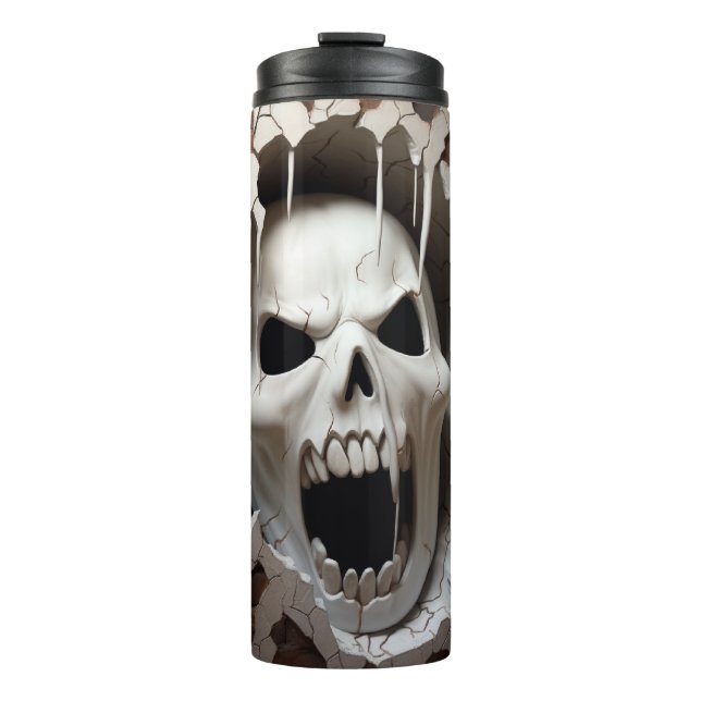 3D Halloween Ghost Cracked Hole Thermal Tumbler (Front)