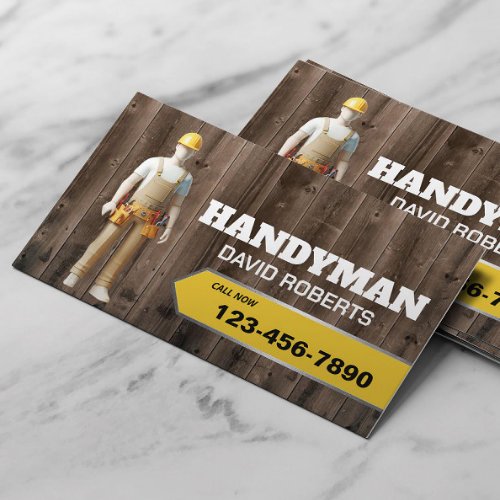 3D Handyman Repair Maintenance Service Wood Business Card