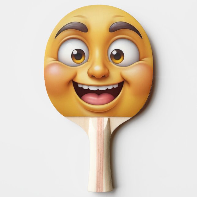 3D Happy/Angry Yellow Emoji  Ping Pong Paddle (Back)