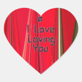 I Love You Colorful Red Heart Sticker | Zazzle