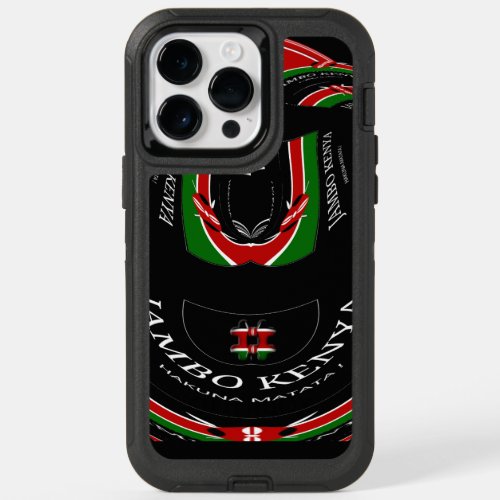 3D Hashtag Smile Kenya National Flag Colors OtterBox iPhone 14 Pro Max Case