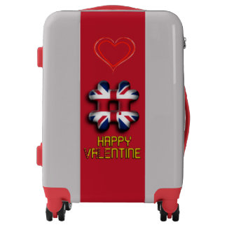 3D Hashtag United Kingdom Happy Valentine's Day Luggage