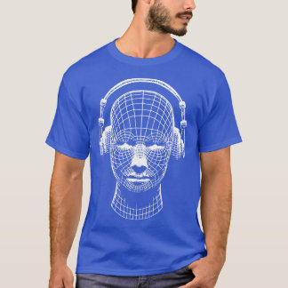 3d head with headphones design T-Shirt
