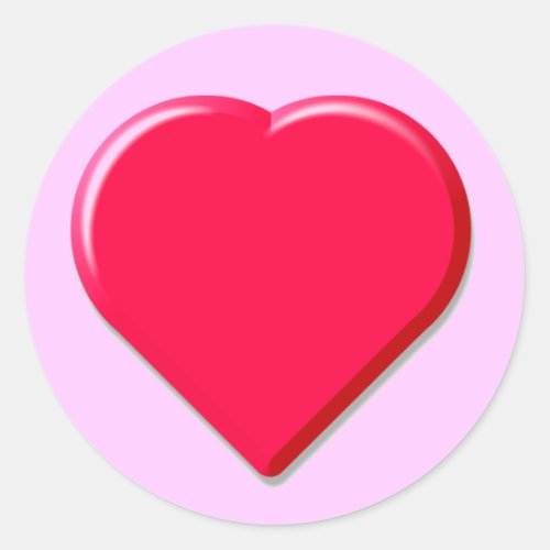 3D Heart Classic Round Sticker