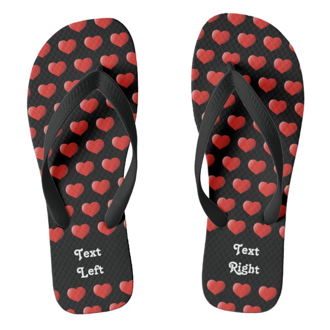 3D Heart Icon Flip Flops (Footbed)