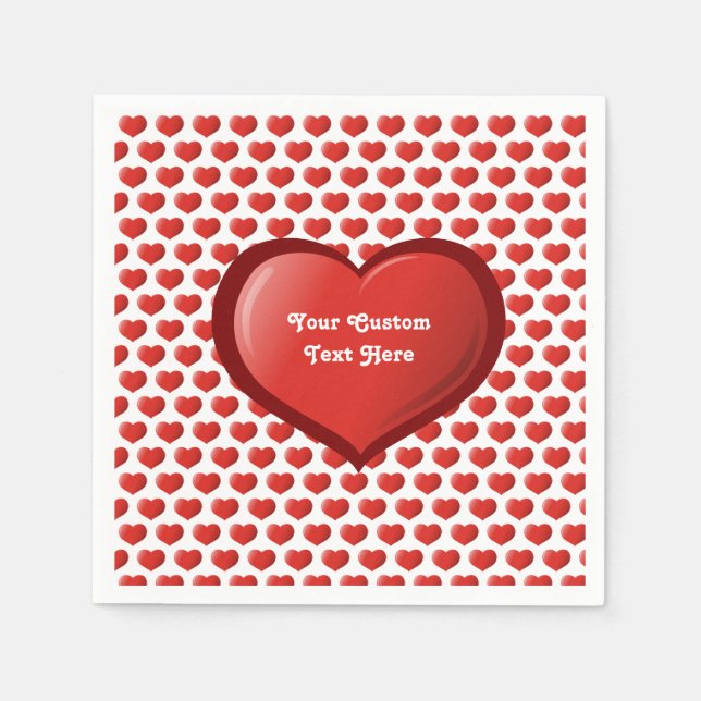 3D Heart Icon Napkins (Front)