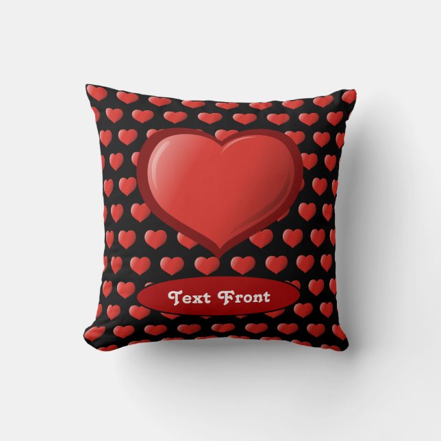 3D Heart Icon Throw Pillow (Front)