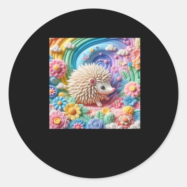 3d Hedgehog Sticker  (Front)