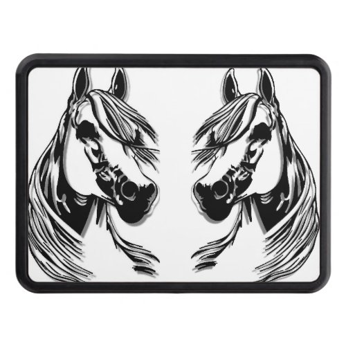 3D Horse Heads Tow Hitch Cover