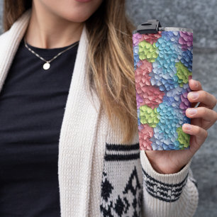 3D Hydrangea Floral Thermal Tumbler