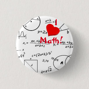 3D I love Math whiteboard Button
