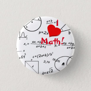 3D I love Math whiteboard Button