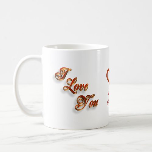 3D I love you Valentines day mug