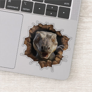 3D Iguana Wall Break Art – Realistic Safari Sticker