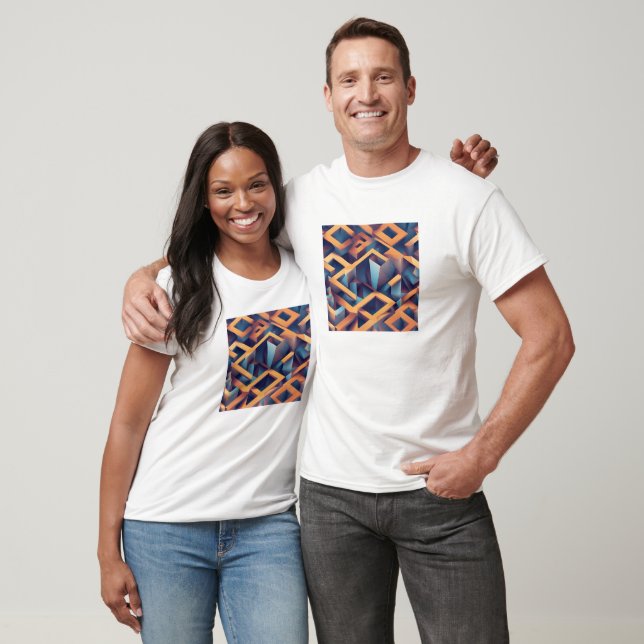 3D Illusion Geometric Shapes T-Shirt (Unisex)