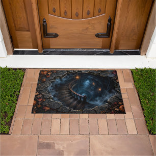 3D Illusion Ghost Staircase Halloween Doormat