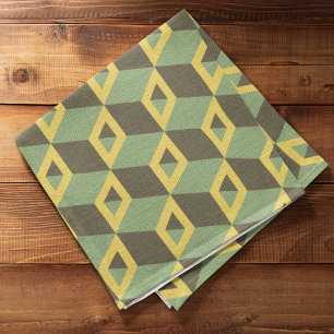 3D Illusion Squares Pattern Cloth Placemat