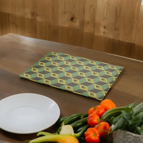 3D Illusion Squares Pattern Cutting Board