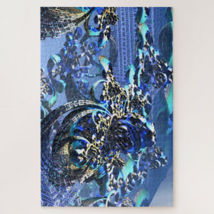 3D illustration of a complex fractal Jigsaw Puzzle