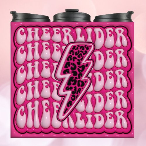 3d Inflated CHEERLEADER _ Leopard Pink Tumbler