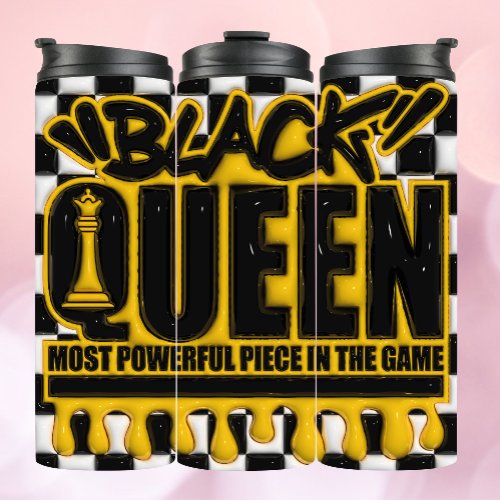 3d Inflated Effect Tumbler Dripping Black Queen   