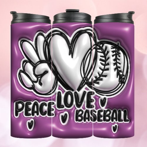 3D Inflated Tumbler _ Peace Love Baseball
