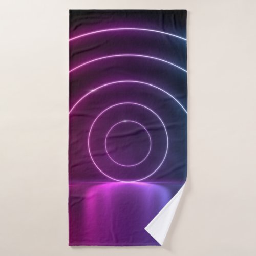 3d ing of ultraviolet circle portal glowing lines  bath towel