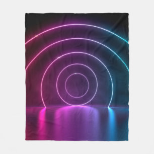 3d ing of ultraviolet circle portal glowing lines fleece blanket