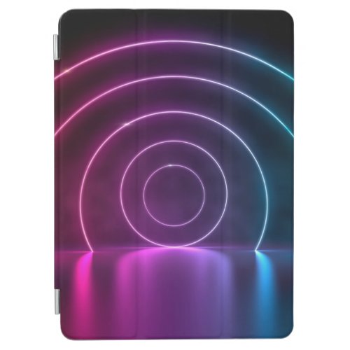 3d ing of ultraviolet circle portal glowing lines  iPad air cover
