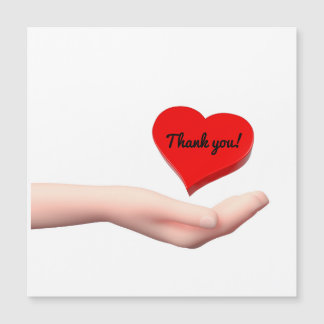 3D kid's hand holding thank you's heart