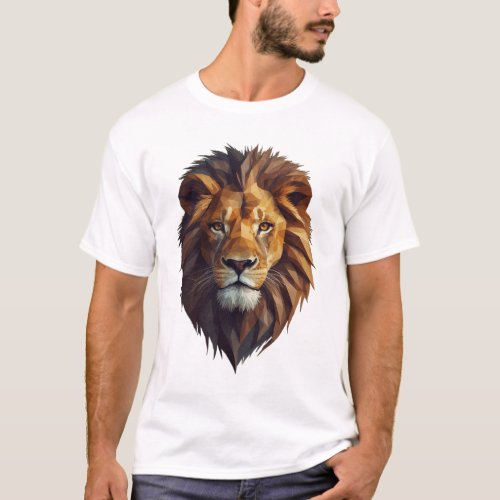 3D King _ Isometric Lion Tee