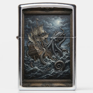 3D Kraken attacking a ship Zippo Lighter