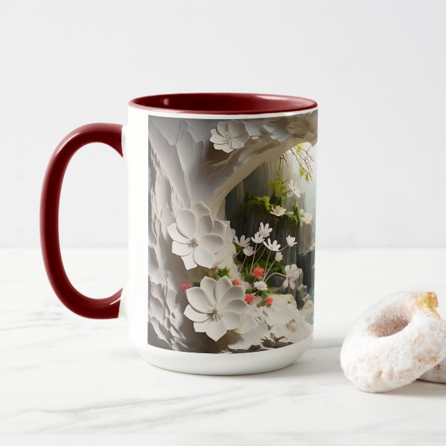 3D Landscape Mug Wrap Sublimation mug (With Donut)