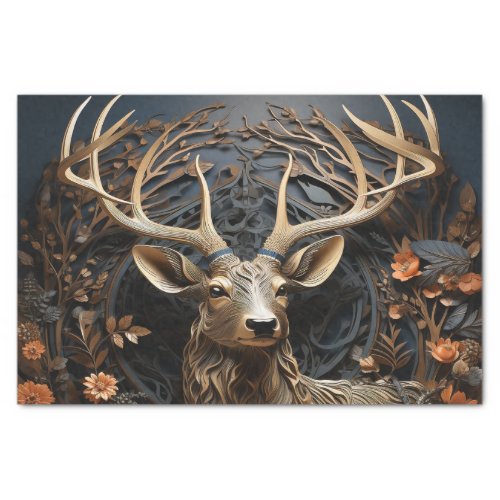 3d Large Antler Buck Deer Rustic Decoupage Tissue Paper