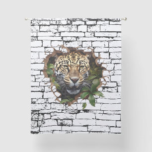 3D Leopard Wall Break Art – Realistic Safari Sheer Curtains