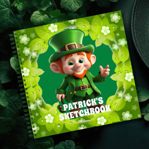 3D Leprechaun St. Patrick's Day Personalized Kids Notebook