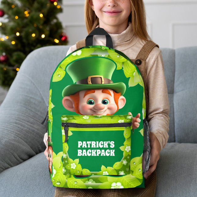 3D Leprechaun St. Patrick's Day Personalized Kids  Printed Backpack (Creator Uploaded)