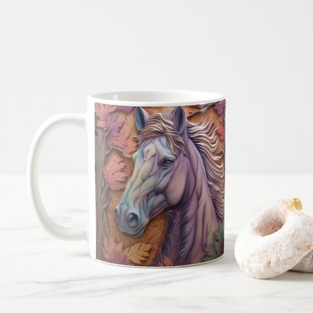 3D Looking Printed Horse Coffee Mug (With Donut)