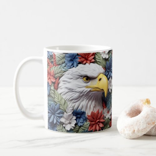 3D Looking Printed Patriotic Eagle Coffee Mug
