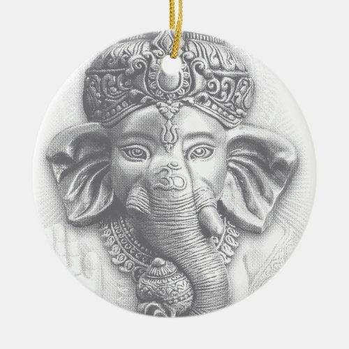 3d Lord Ganesha _ Om Ceramic Ornament