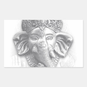 3d Lord Ganesha - Om Rectangular Sticker
