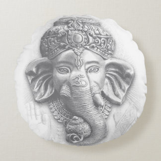3d Lord Ganesha - Om Round Pillow